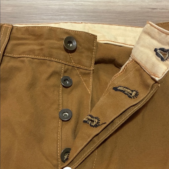 Rag & Bone Button fly Canvas Pant Dark Tan Men’s 32 Straight leg M1504M150 - Picture 5 of 11